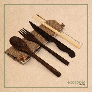 Reclaimed Dark Wood Cutlery Sets
