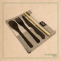 Reclaimed Dark Wood Cutlery Set - Ash