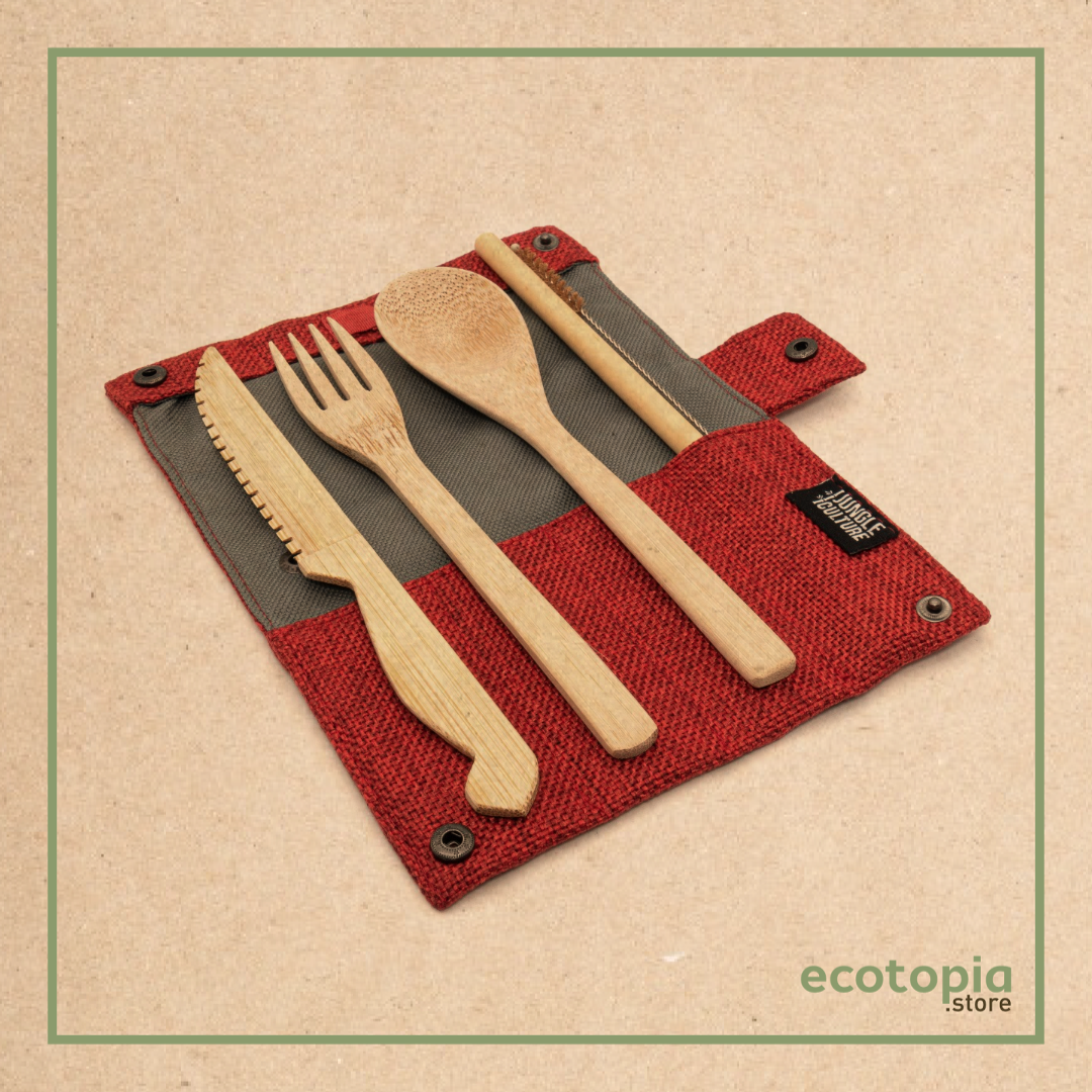 Zero Waste Wooden Cutlery Set Handmade Alternative to Bamboo